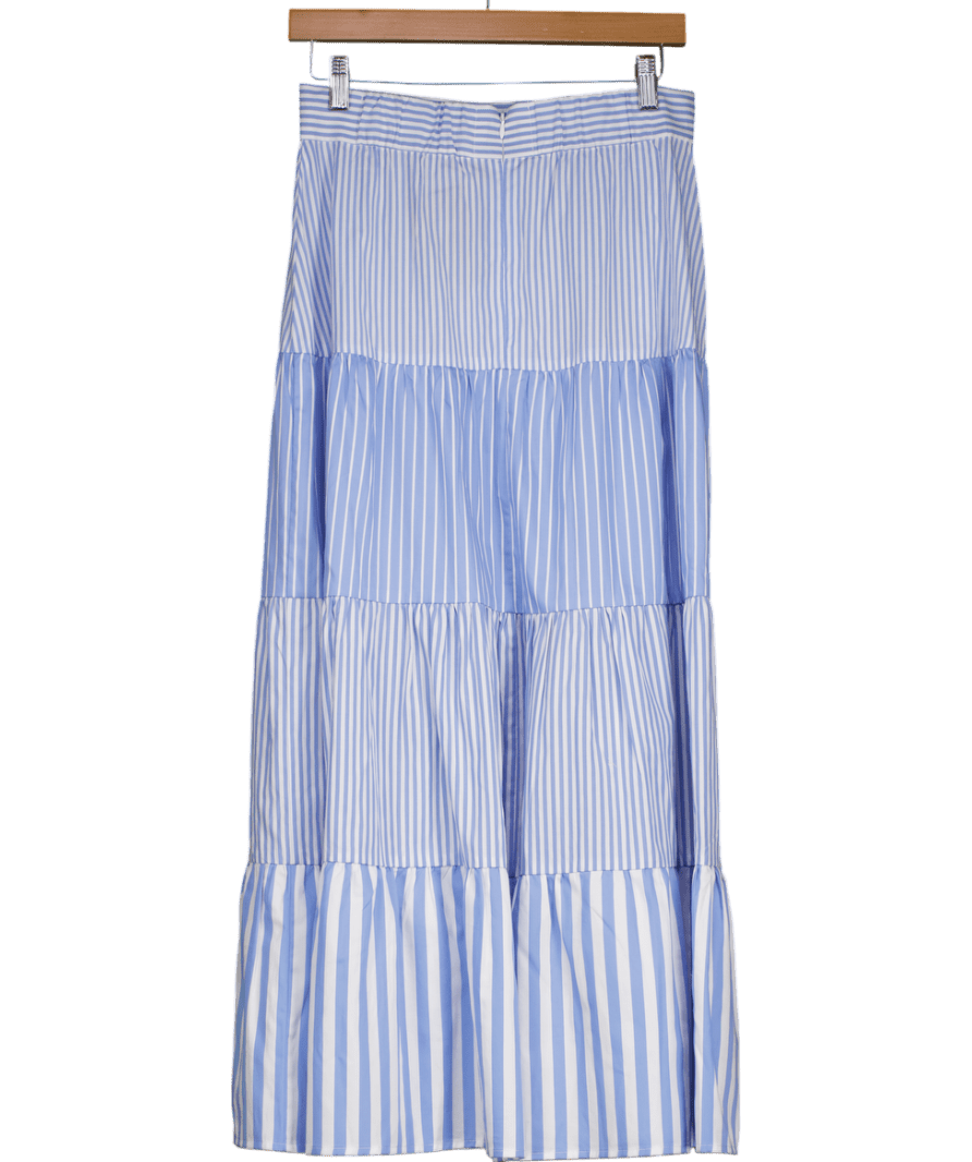 J McLaughlin Blue Shelly Stripe Maxi Skirt UK S - Reliked