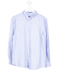 J McLaughlin Blue Stripe Linen Shirt UK M - Reliked