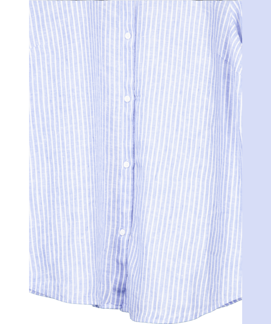 J McLaughlin Blue Stripe Linen Shirt UK M - Reliked