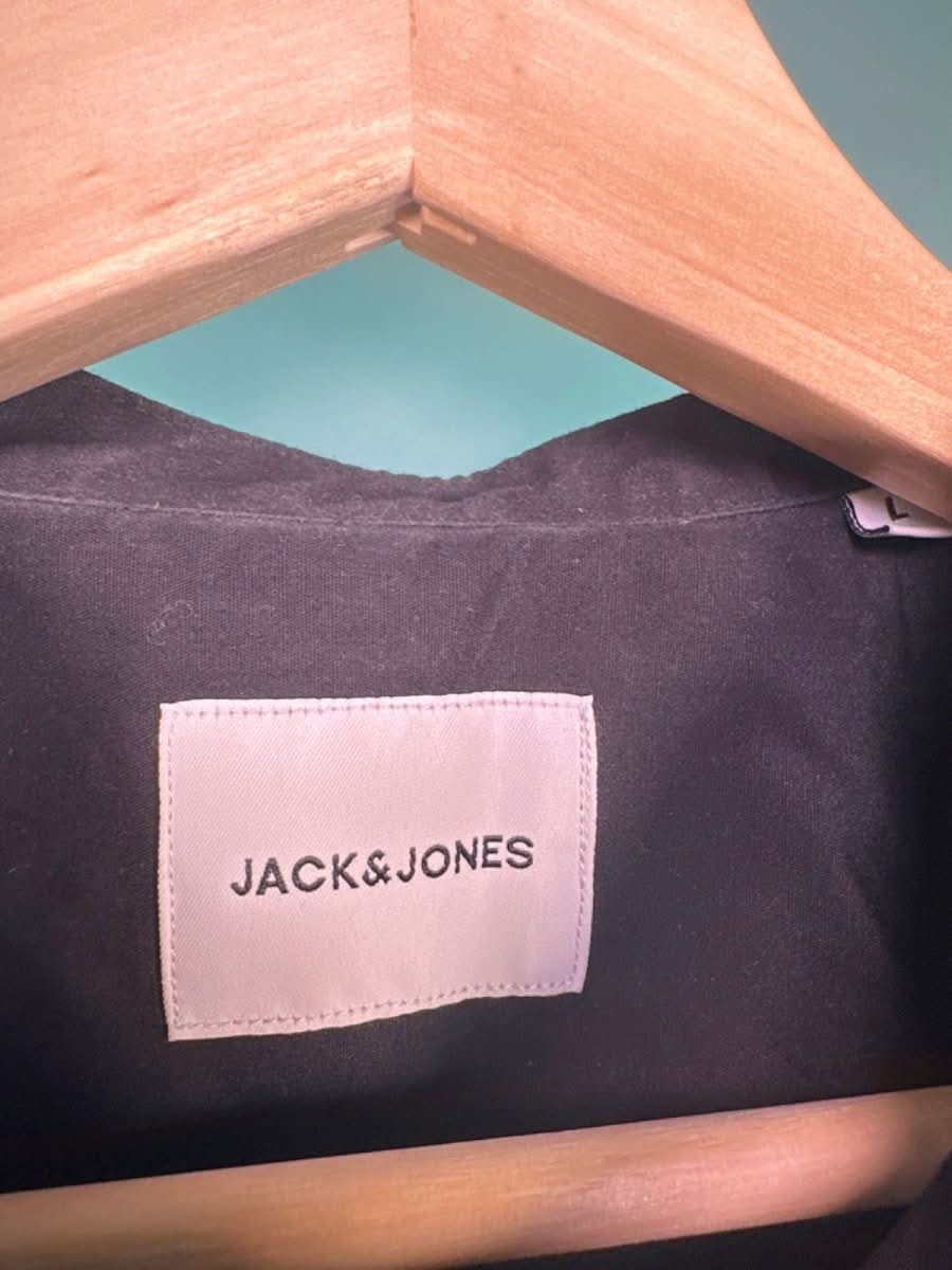 Jack & Jones Black Button - Up Shirt UK L - Reliked