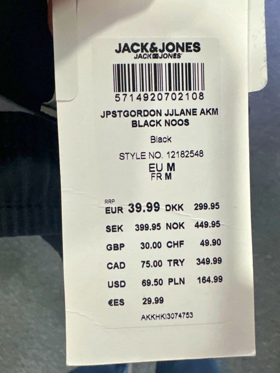Jack & Jones Black JPSTGORDON JJLANE AKM Trousers UK M - Reliked