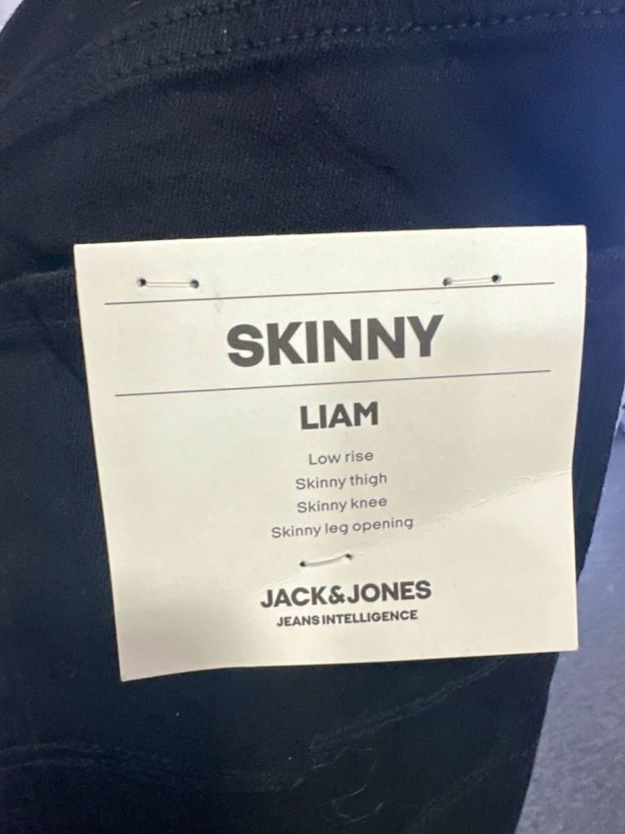 Jack & Jones Black Skinny Fit Liam Jeans W36 L32 - Reliked