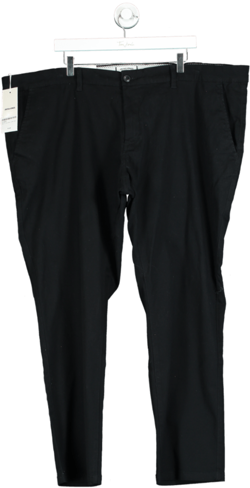 Jack & Jones Black Slim Fit Trousers UK W48 L32 - Reliked