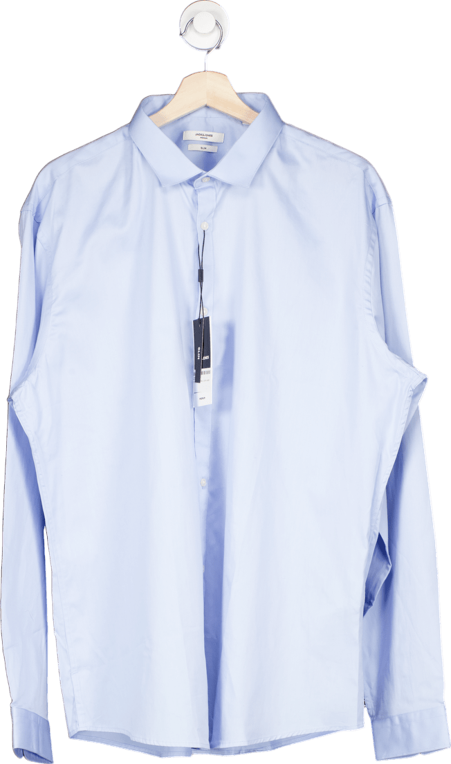 Jack & Jones Blue Slim Fit Windsor Cardiff Shirt UK XXL - Reliked