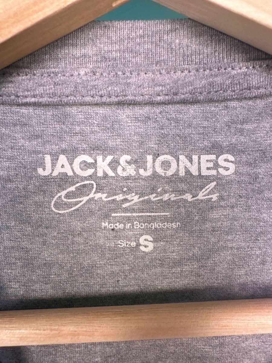 Jack & Jones Grey Crew Neck T-Shirt UK S - Reliked