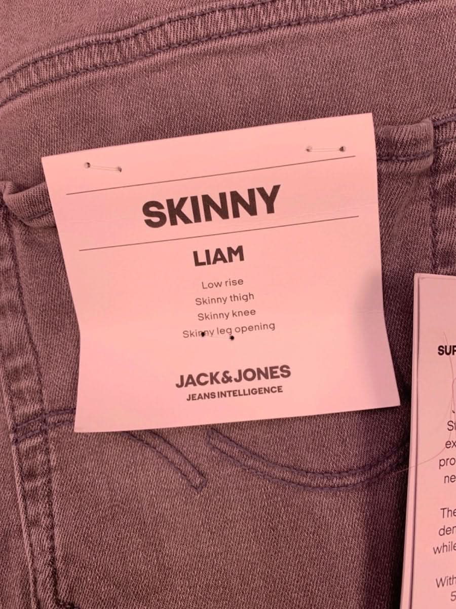 Jack & Jones Grey Skinny Liam Jeans W30 - Reliked