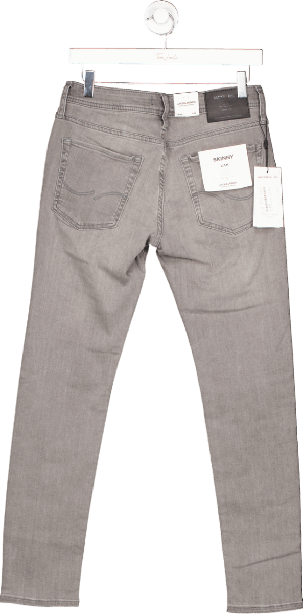 Jack & Jones Grey Skinny Liam Jeans W30 - Reliked