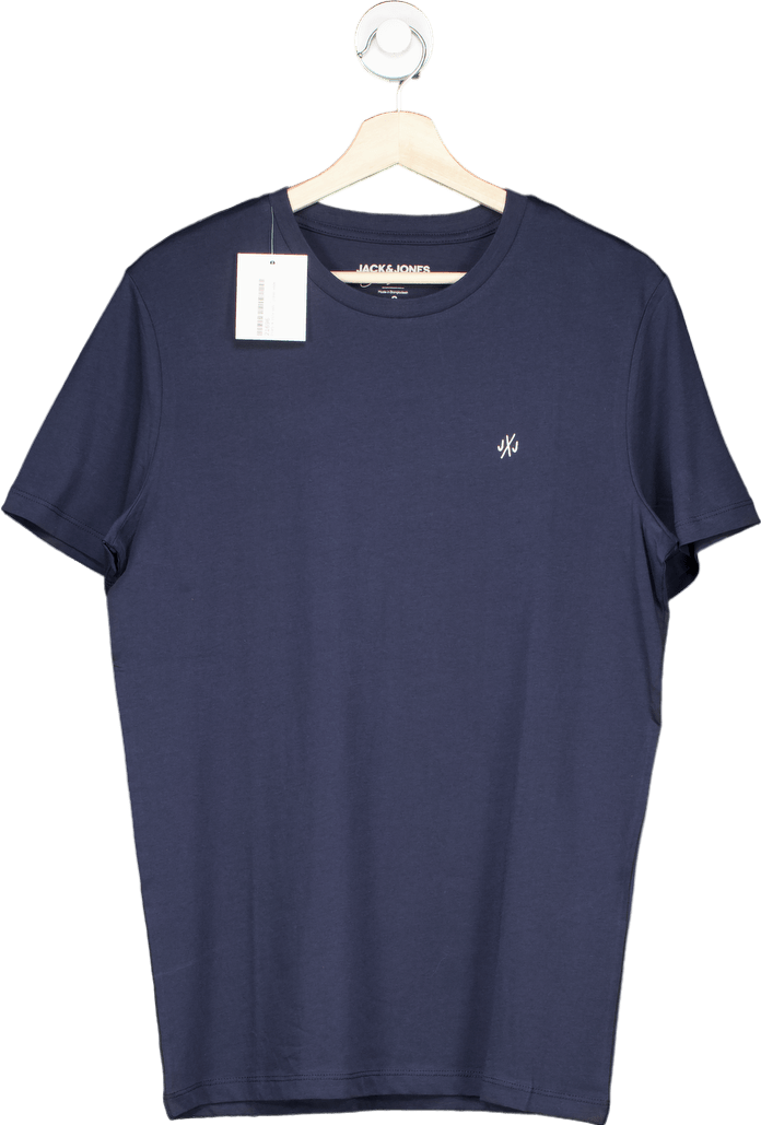Jack & Jones Navy Blue Short Sleeve T-Shirt UK S - Reliked