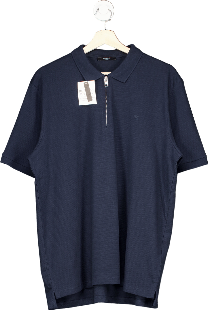 Jack & Jones Navy Polo Shirt UK XL - Reliked