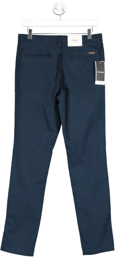 Jack & Jones Navy Slim Fit Trousers UK W30 - Reliked