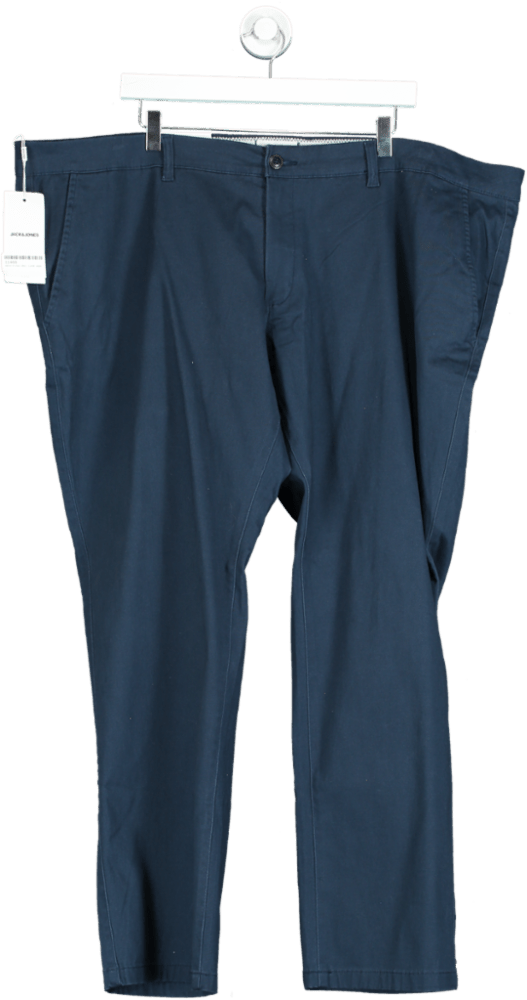 Jack & Jones Navy Slim Fit Trousers W48 L32 - Reliked