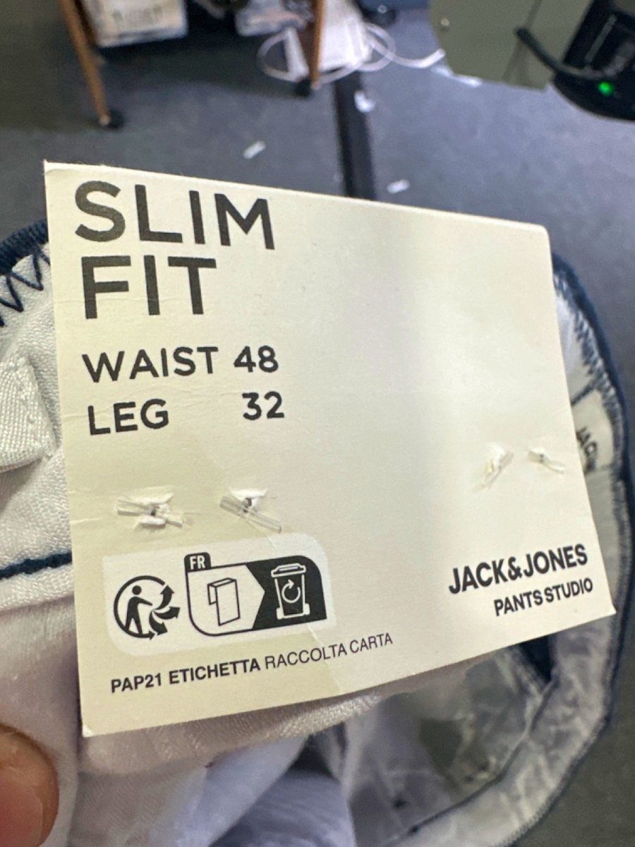 Jack & Jones Navy Slim Fit Trousers W48 L32 - Reliked
