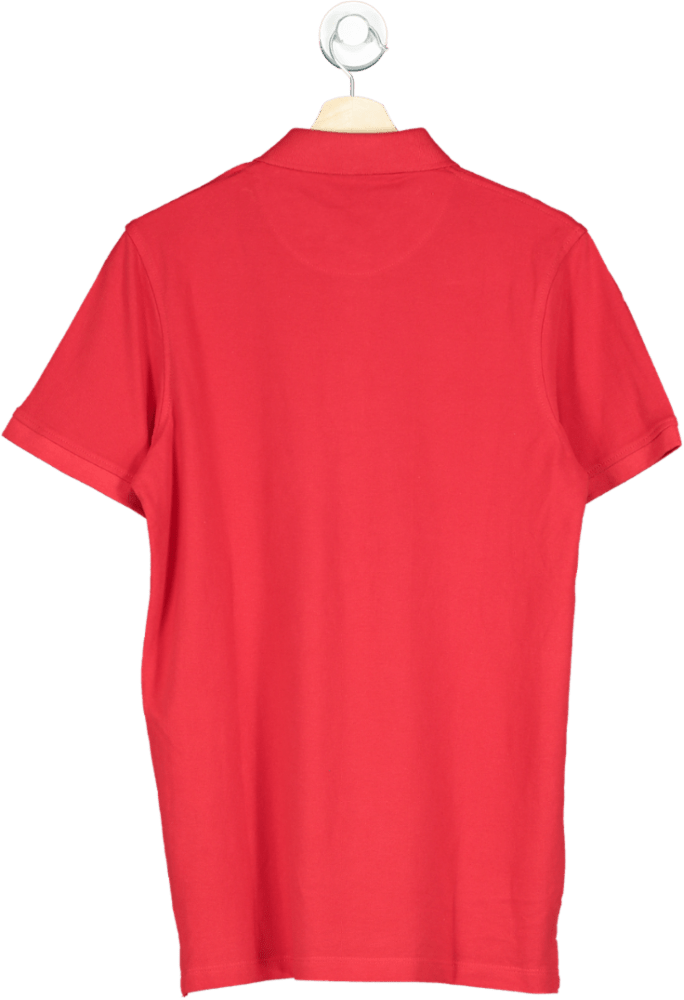 Jack & Jones Red True Red/Classic Polo Shirt UK M - Reliked