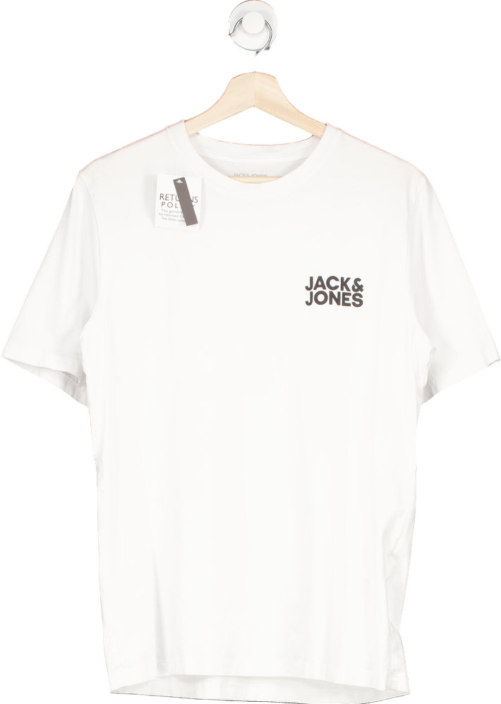 Jack & Jones White Essentials T-Shirt UK M - Reliked
