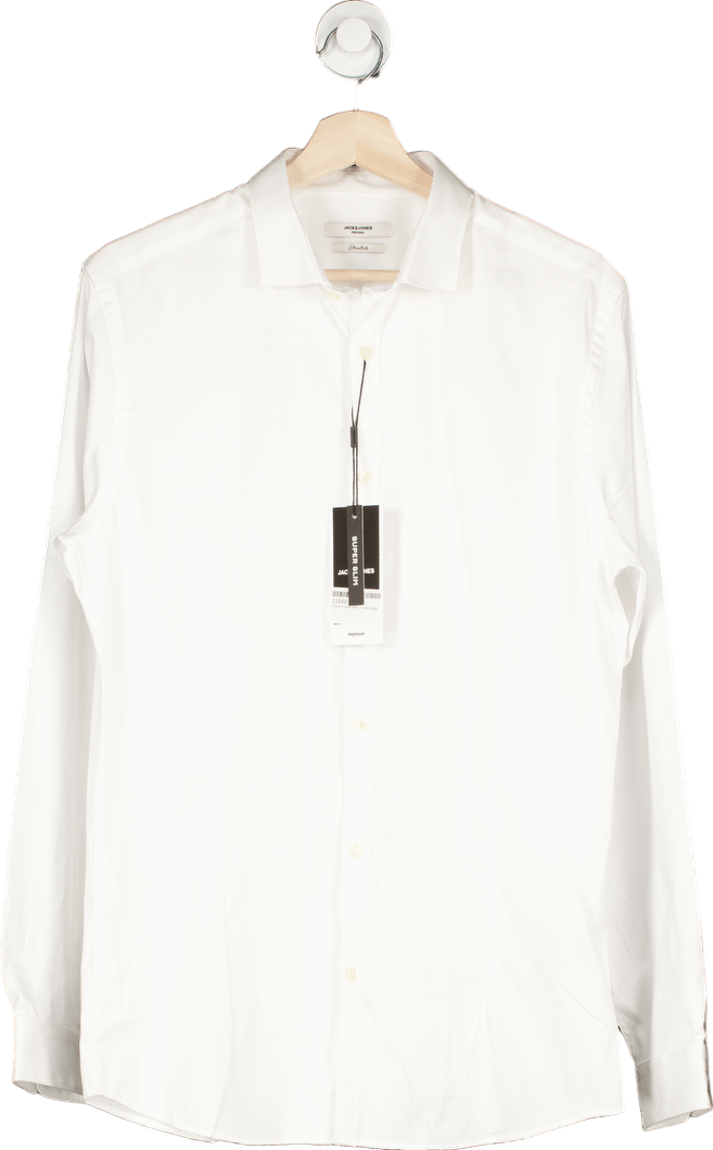 Jack & Jones White Super Slim Shirt UK L - Reliked