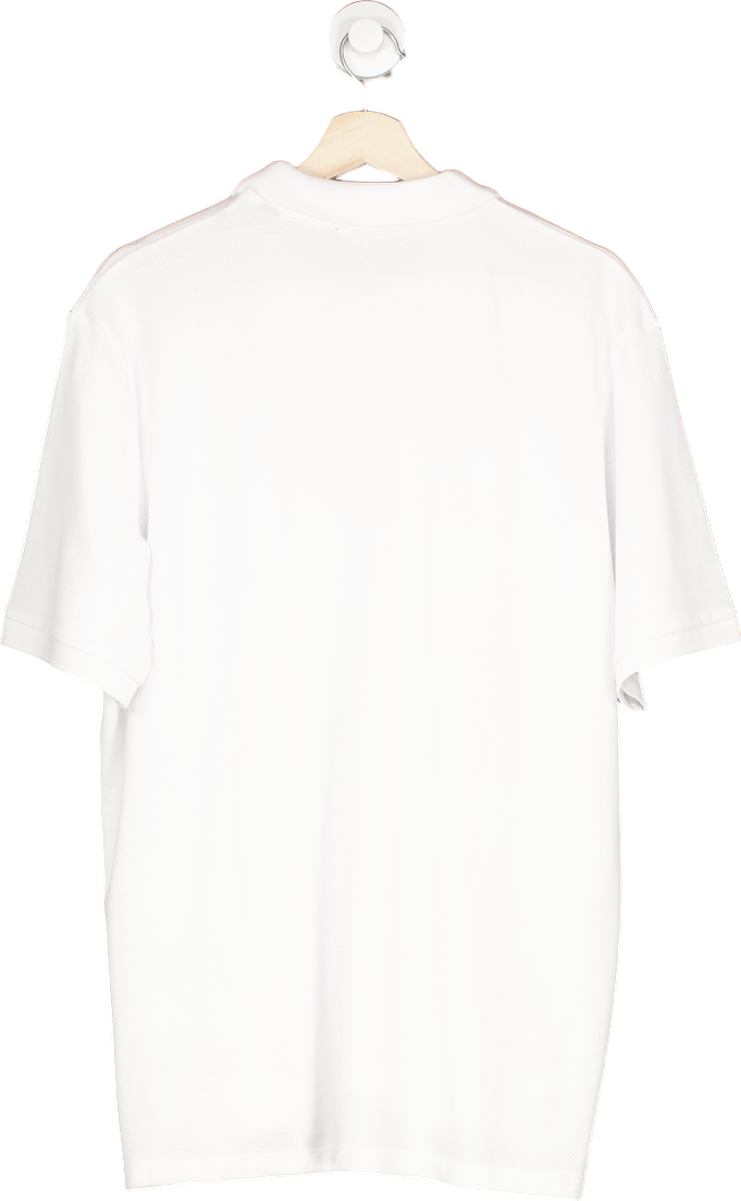 Jack & Jones White Zip Polo Shirt UK XL - Reliked