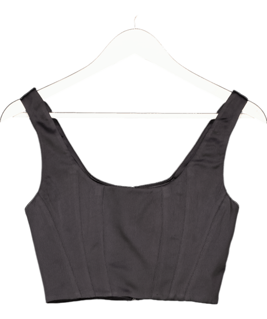 Jack wills Black Satin Corset Top UK 6 - Reliked