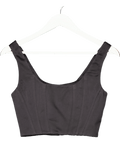 Jack wills Black Satin Corset Top UK 6 - Reliked