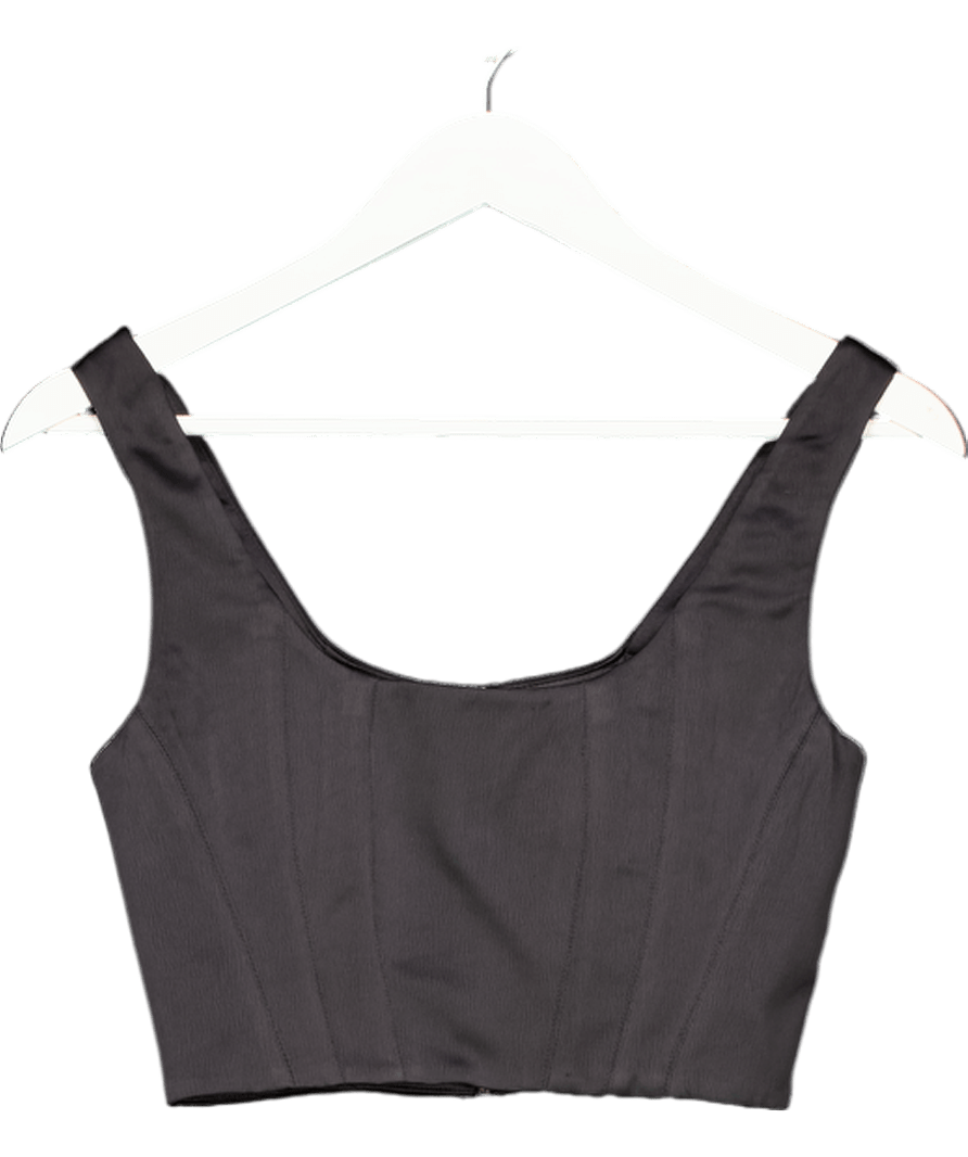 Jack wills Black Satin Corset Top UK 6 - Reliked