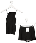 JACQUEMUS Black 2 - piece Le Haut Maille Pleated Top And Shorts Set UK 4 - Reliked