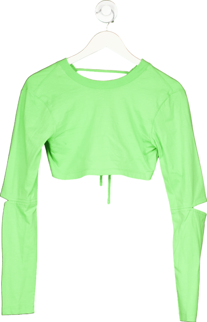 Jacquemus Green Piccola Cropped Cutout Cotton - Jersey Top UK XS - Reliked