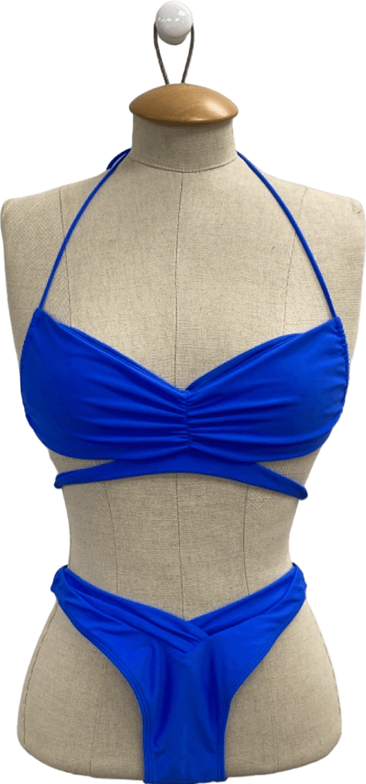 Jaded Blue Strappy Bikini Set UK 10 - Reliked