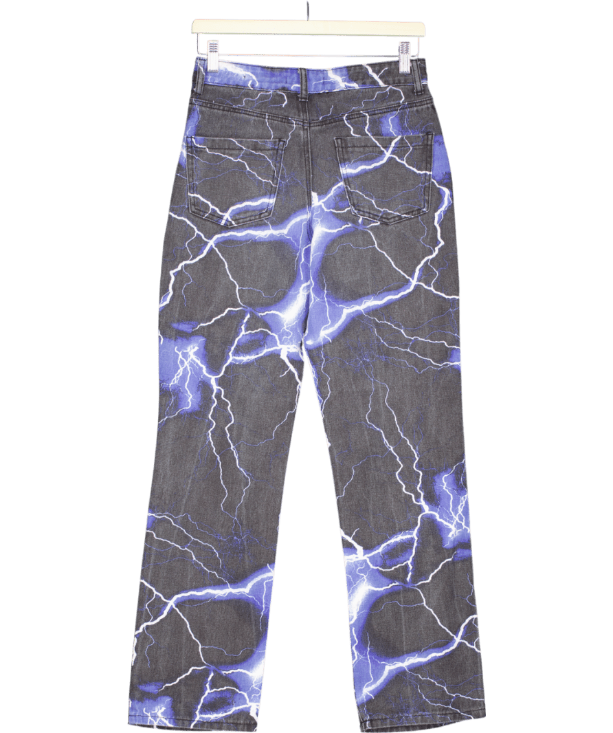 jaded Grey Lightning Bolt Print Jeans W26 - Reliked