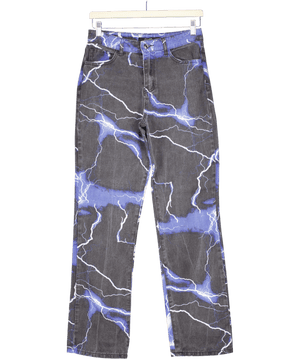 jaded Grey Lightning Bolt Print Jeans W26