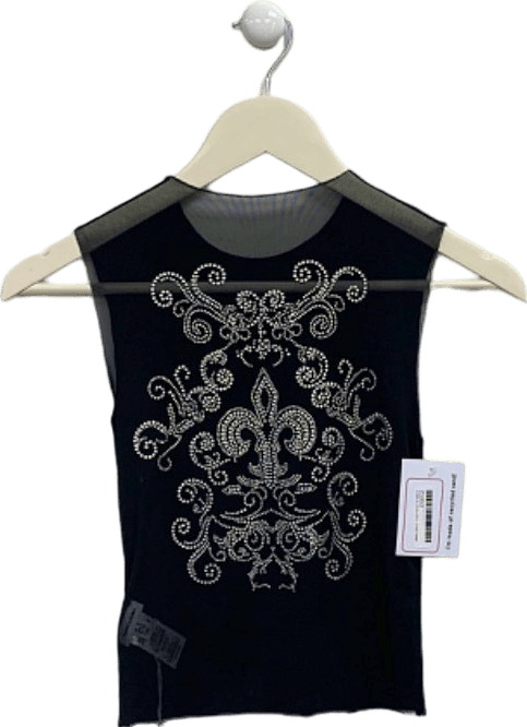 Jaded London Black Embellished Sleeveless Top UK 6 - Reliked