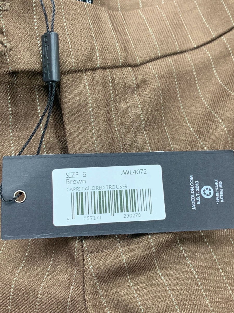 Jaded London Brown Capitol Tailored Trousers UK 6 - Reliked