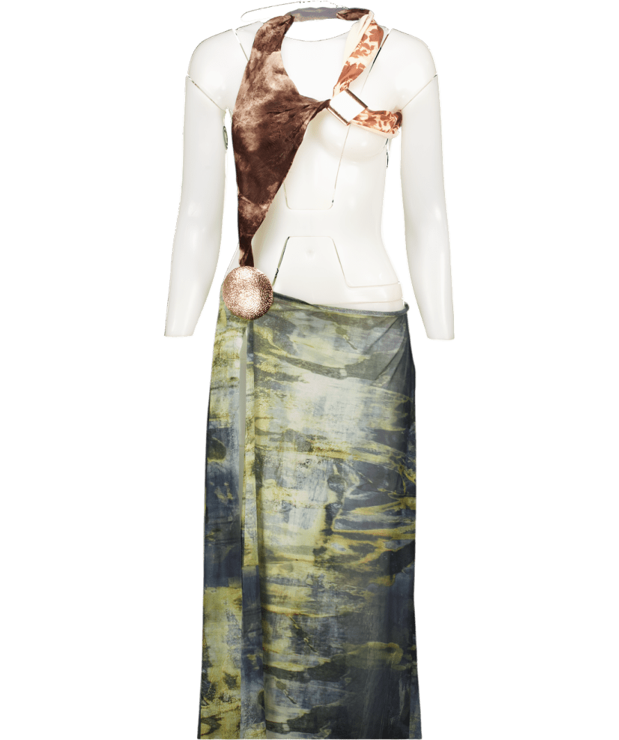 Jaded London Multicoloured Luara Asymmetric Maxi Dress UK 8 - Reliked