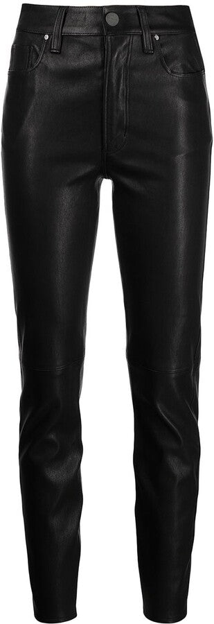 Anine Bing Black High Waisted Stretch real leather Jagger Trousers SZ30 UK 4