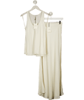 Jaki London Cream Satin Bias Skirt And Vest Set UK XS - Reliked