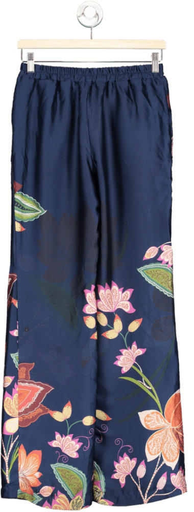 James Lakeland Blue Floral Print Trousers UK 8 - Reliked