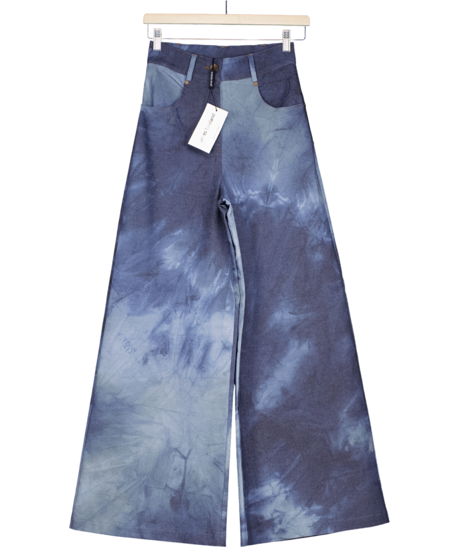 James Lakeland Blue Tie Die Wide Leg Jeans UK XS - Reliked