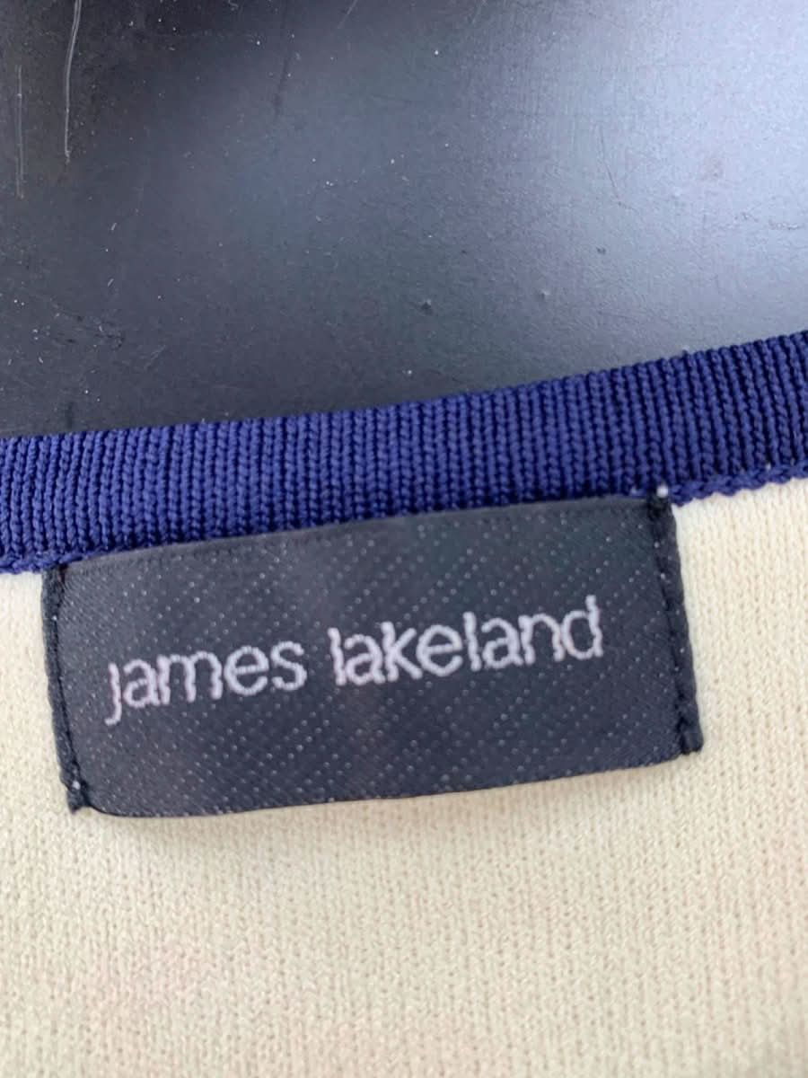 James Lakeland Cream and Navy Pearl - Embellished Jumper UK S - Reliked
