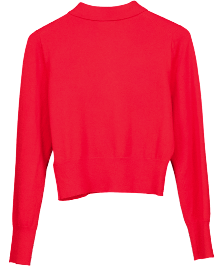 J.CREW Red Cashmere Blend Knit Polo Sweater UK M - Reliked