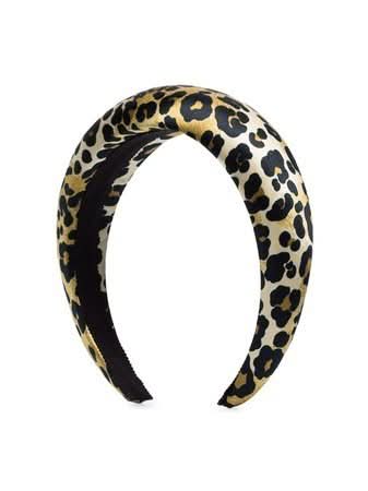Jennifer Behr Thada Leopard Print Padded Headband - Reliked