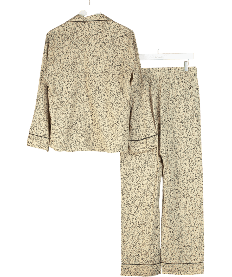 Jigsaw Beige Mini Hydra Coral Pyjama Set UK XS - Reliked