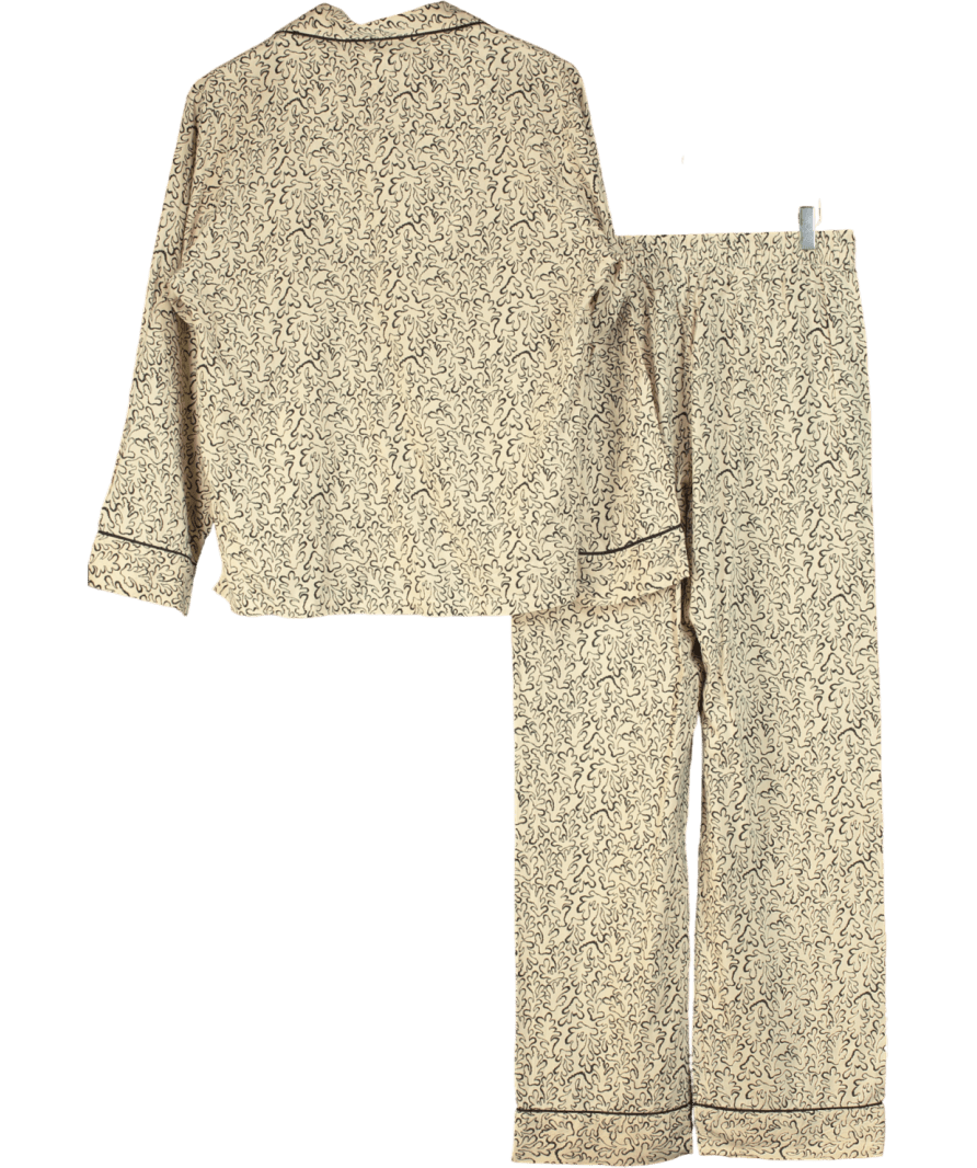 Jigsaw Beige Mini Hydra Coral Pyjama Set UK XS - Reliked