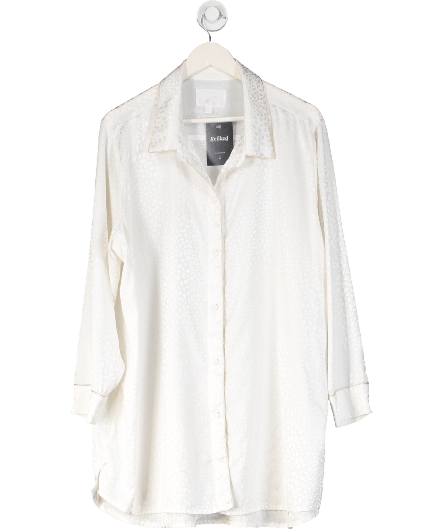 JimJam Cream Leopard Detail Shirt Dress One Size - Reliked