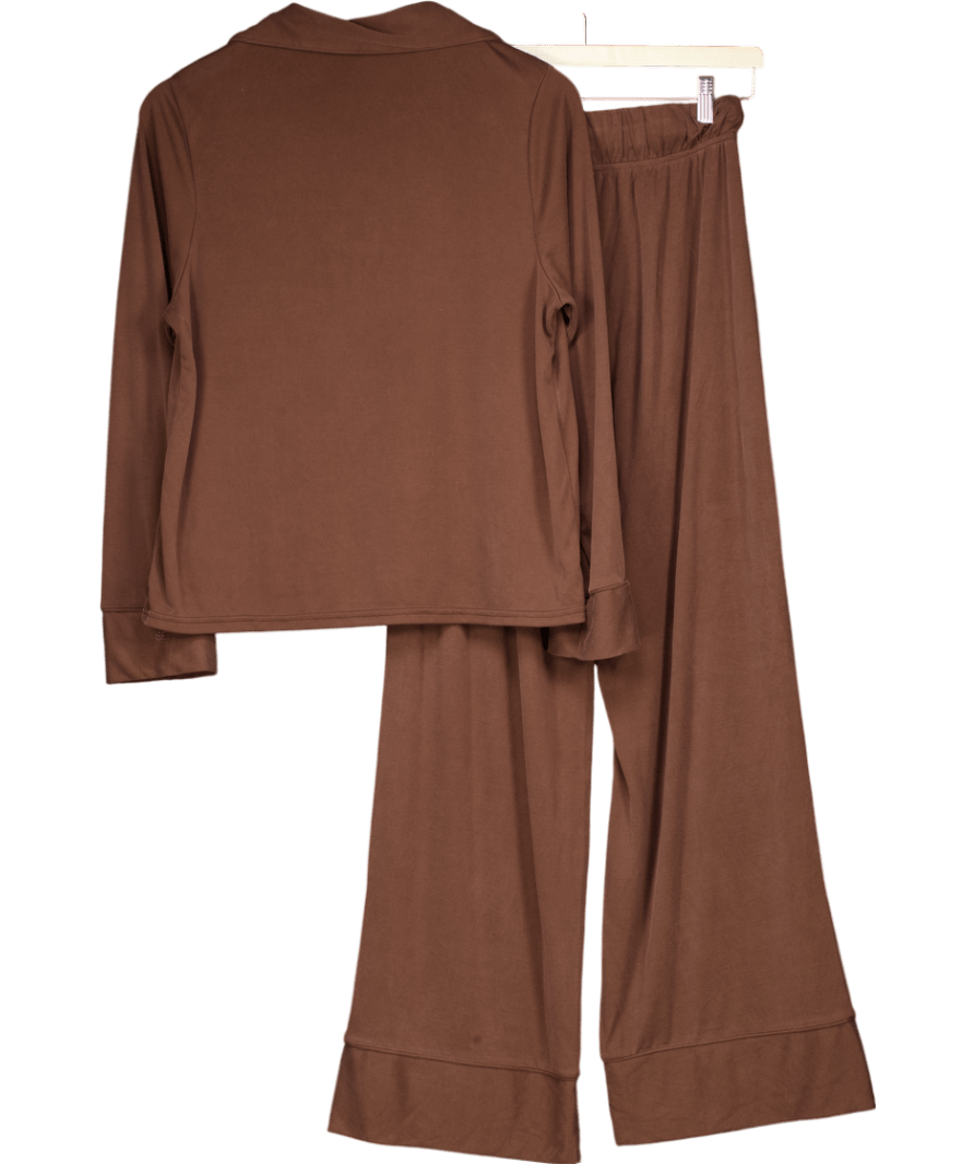 JIMJAM The Label Chocolate Brown Cotton Moday Pyjama Set UK S - Reliked