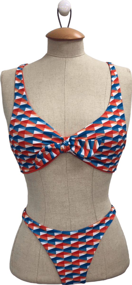 Jimmy Choo Multicolour Geometric Bikini Top Size EU 40 / UK 12 Bottoms Size EU 36 UK 8 - Reliked