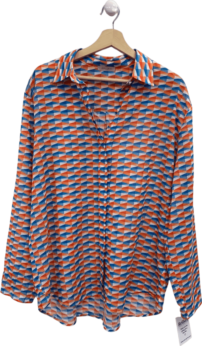 Jimmy Choo Multicolour Geometric Print Blouse UK S - Reliked