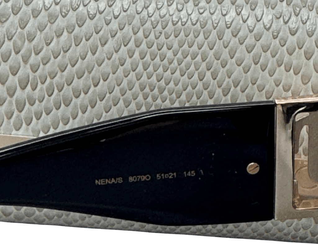 Jimmy Choo Nena/s 807 9o 51 Black / Gold Logo Arm Sunglasses In Case - Reliked