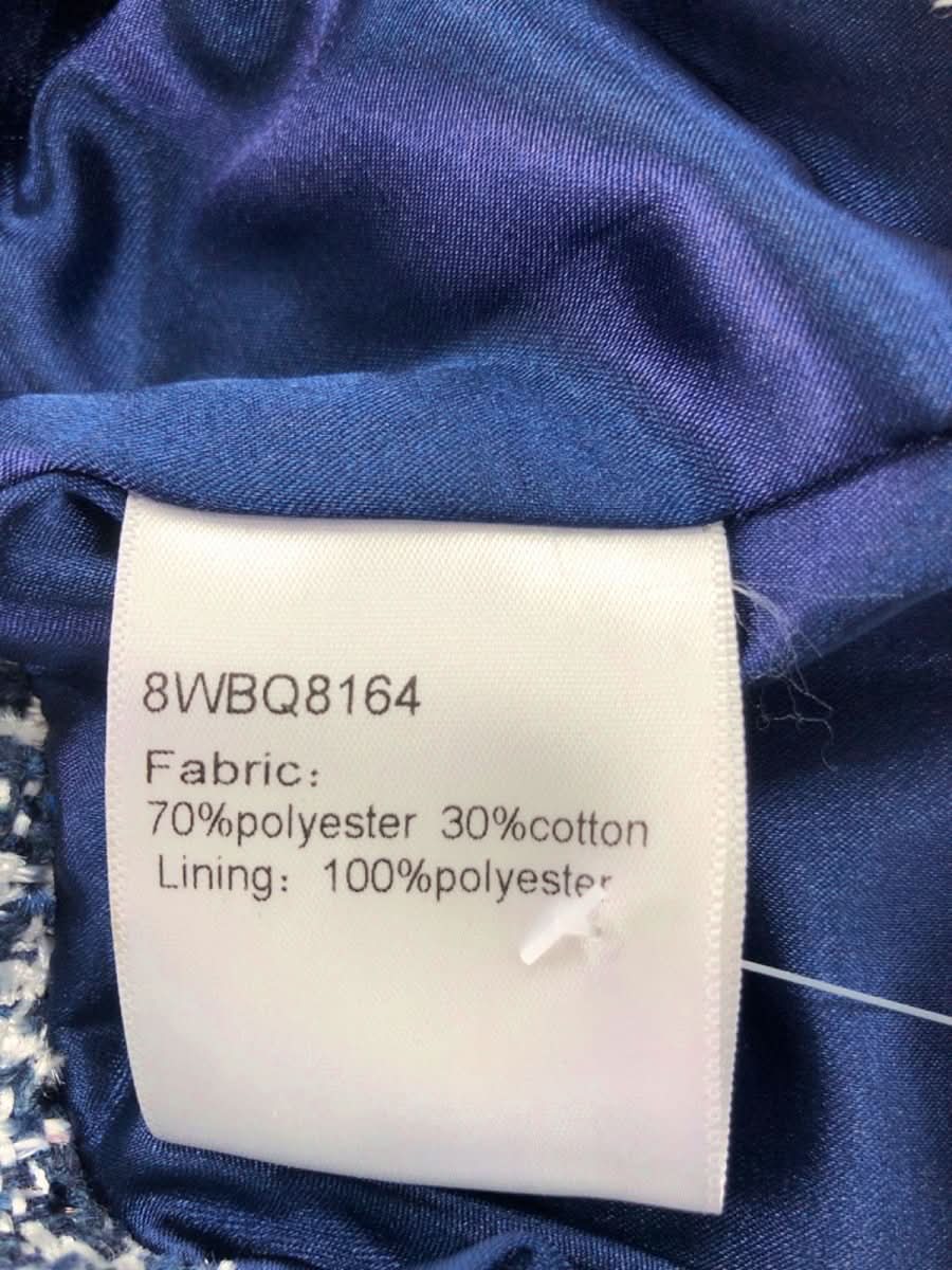 J.ING Navy Blue Tweed Mini Skirt UK S - Reliked