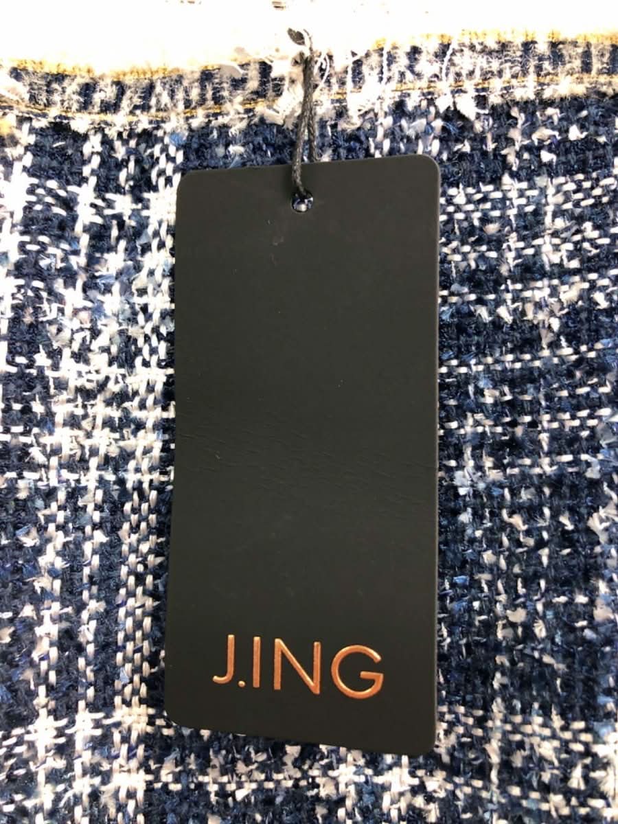 J.ING Navy Blue Tweed Mini Skirt UK S - Reliked