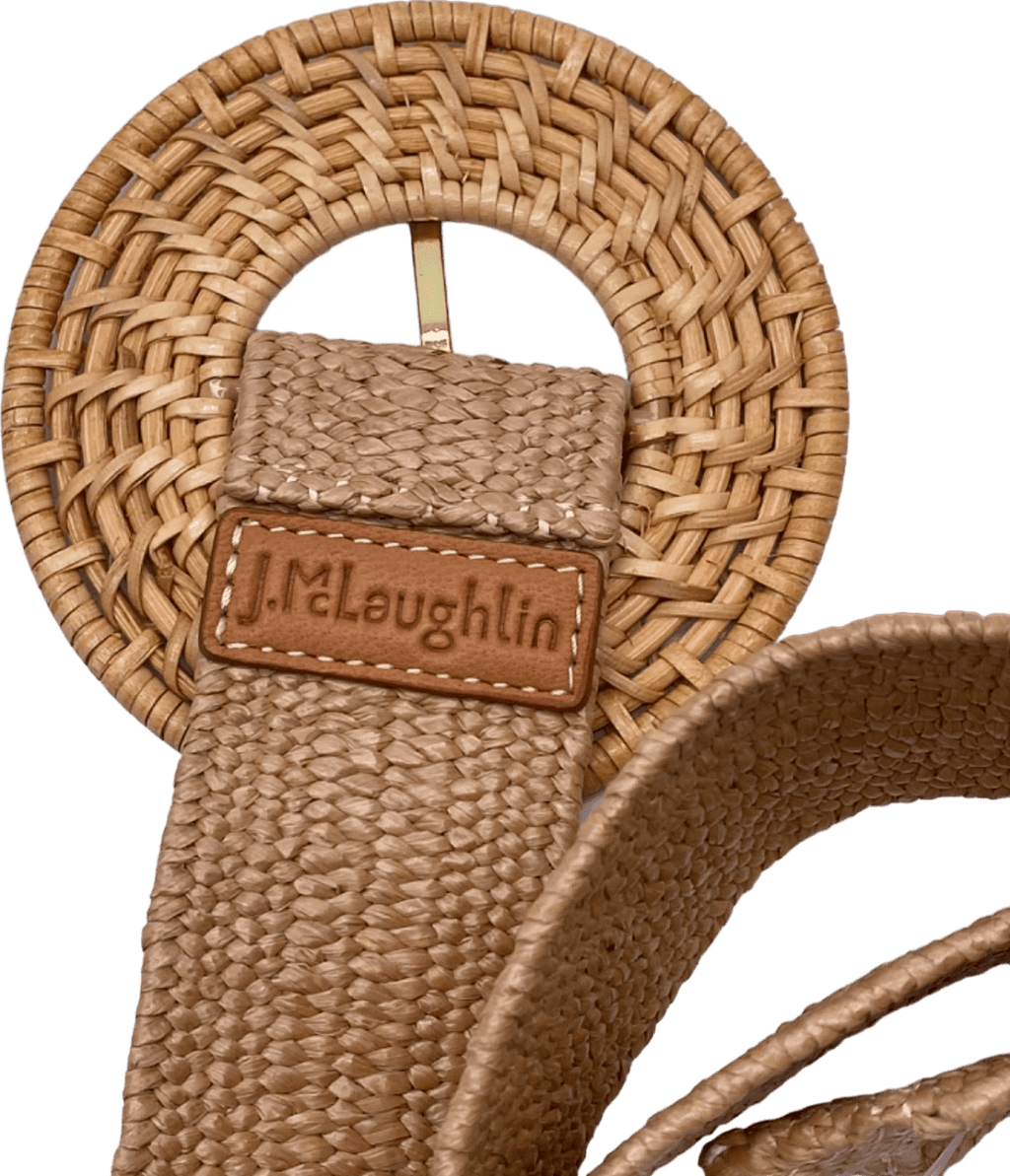 J.Mclaughlin Beige Woven Straw Belt UK S/M - Reliked