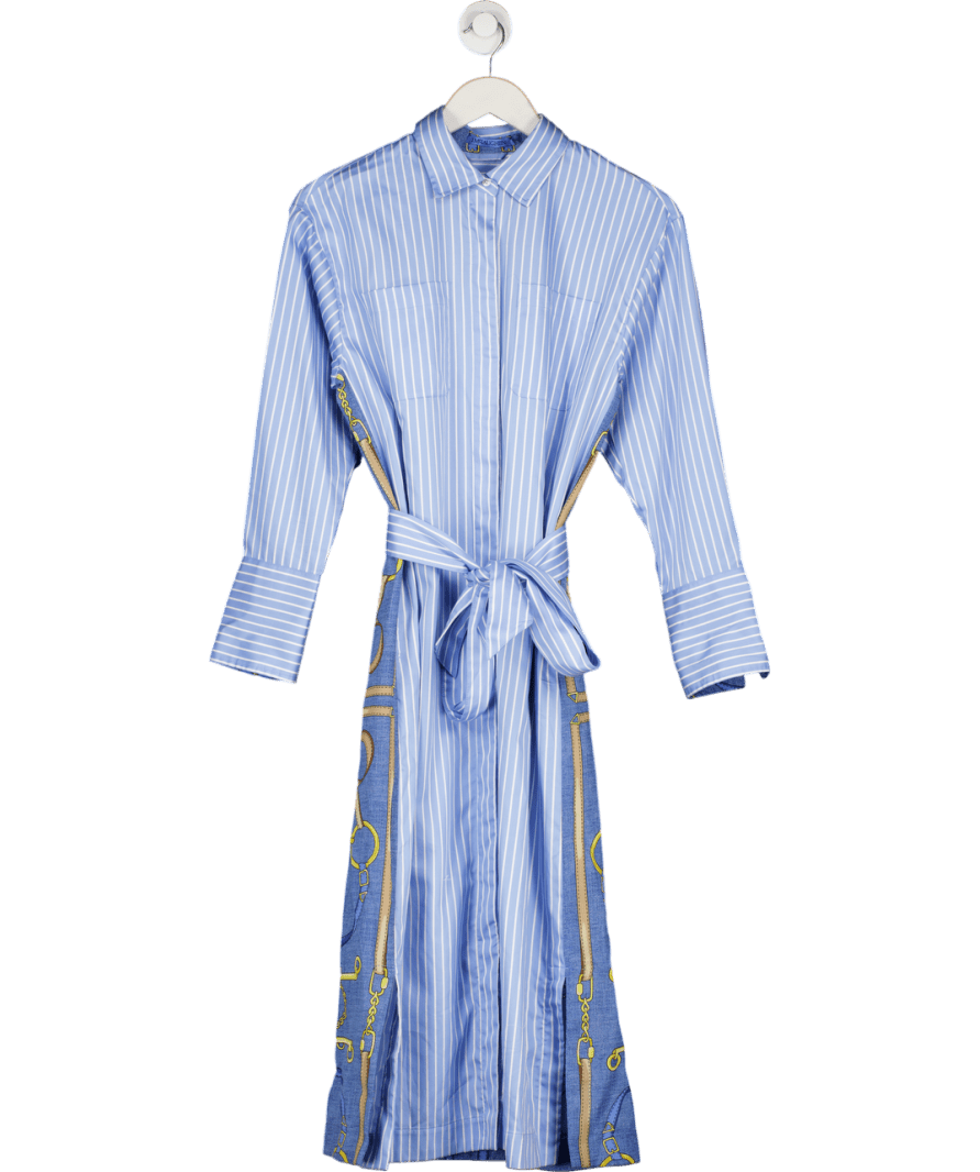 J.mclaughlin Blue Quince Dress In Stripe UK S - Reliked