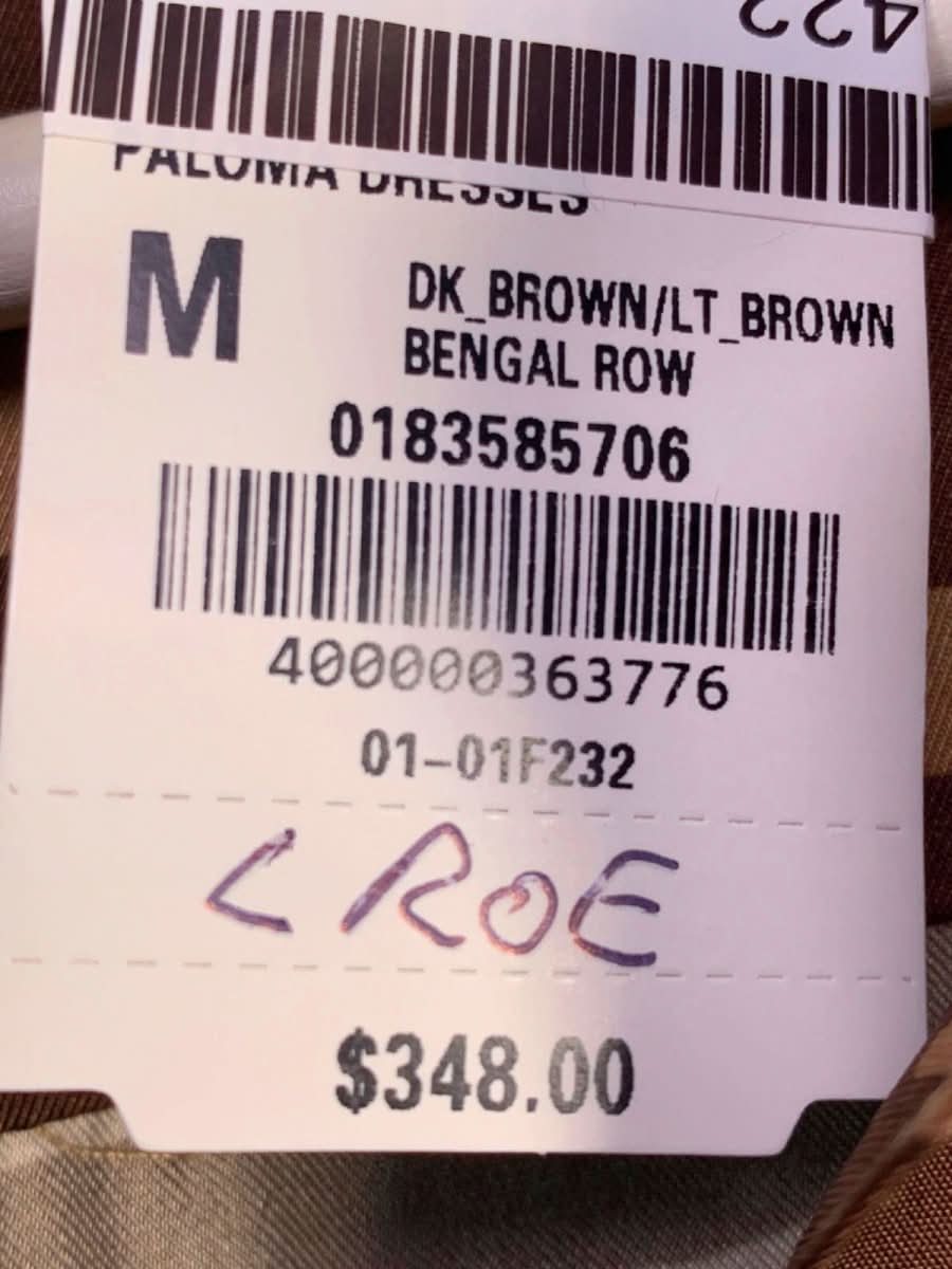 J.McLaughlin Dark Brown/Light Brown Bengal Row Dress UK M - Reliked